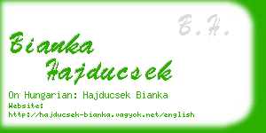 bianka hajducsek business card